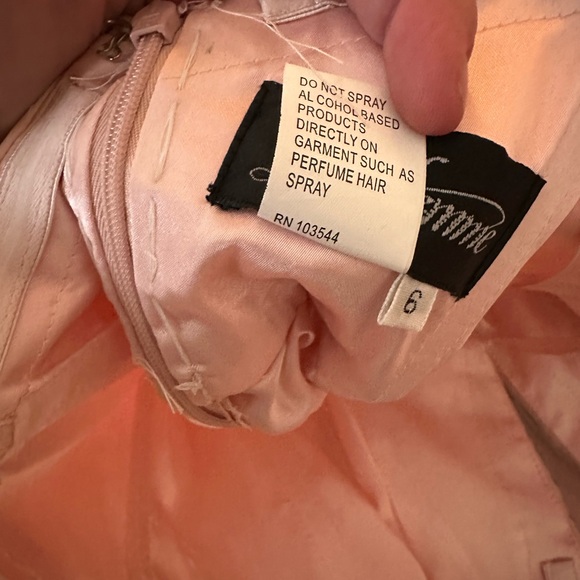 La Femme Blush Designer Pleated Chiffon Jeweled Embellished Prom Dress 20027 6 - Picture 14 of 16